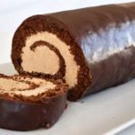 Gâteau Roulé Au Chocolat à la ganache, glacage brillant : Ganache au beurre